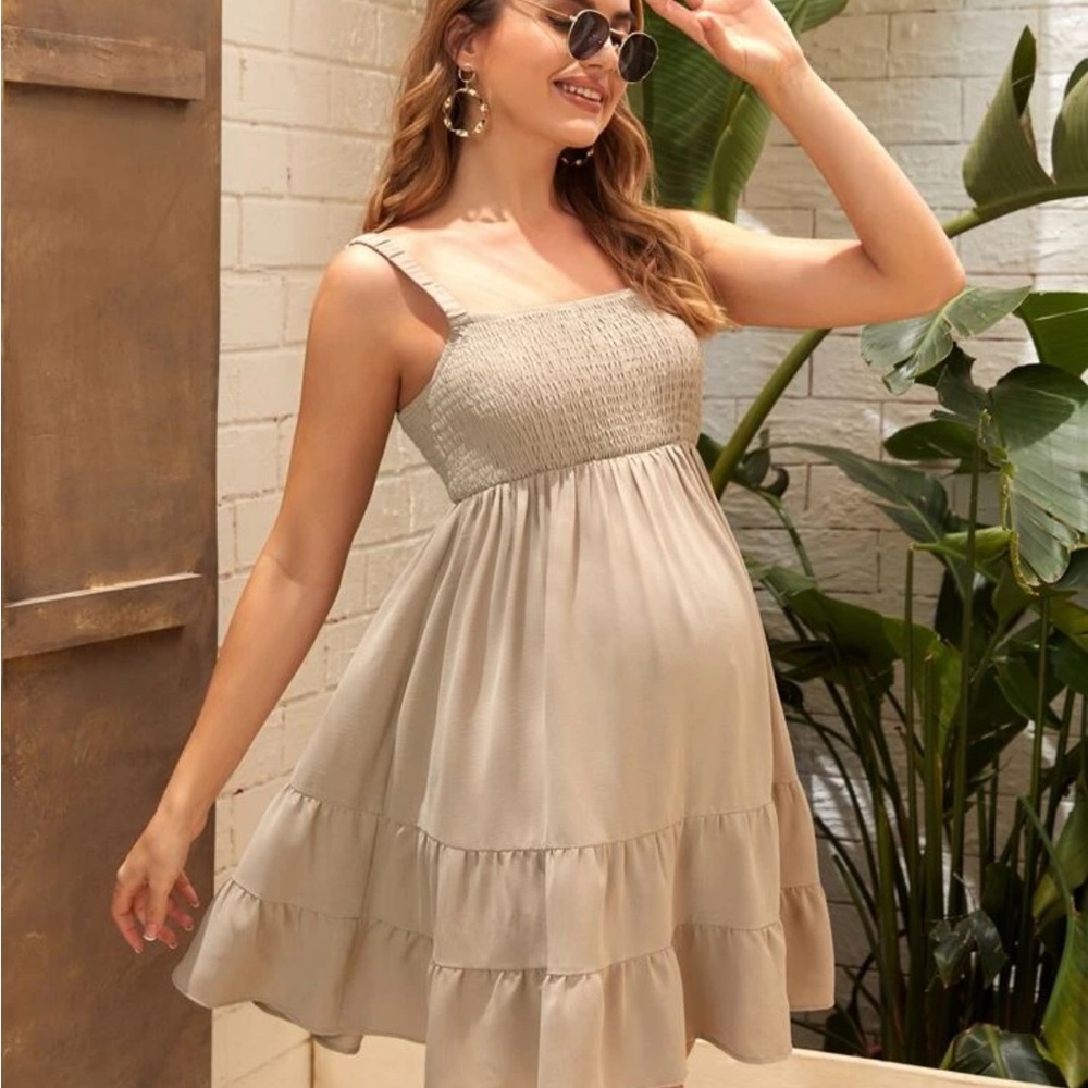 Ruffle Hem Maternity Dress